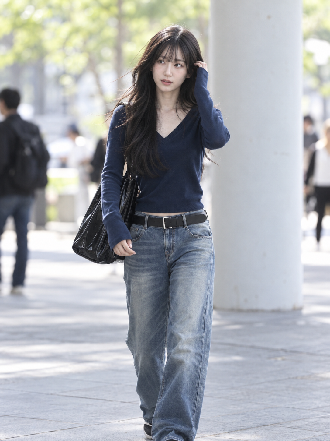 가상 인물의 출근길 패션 스냅